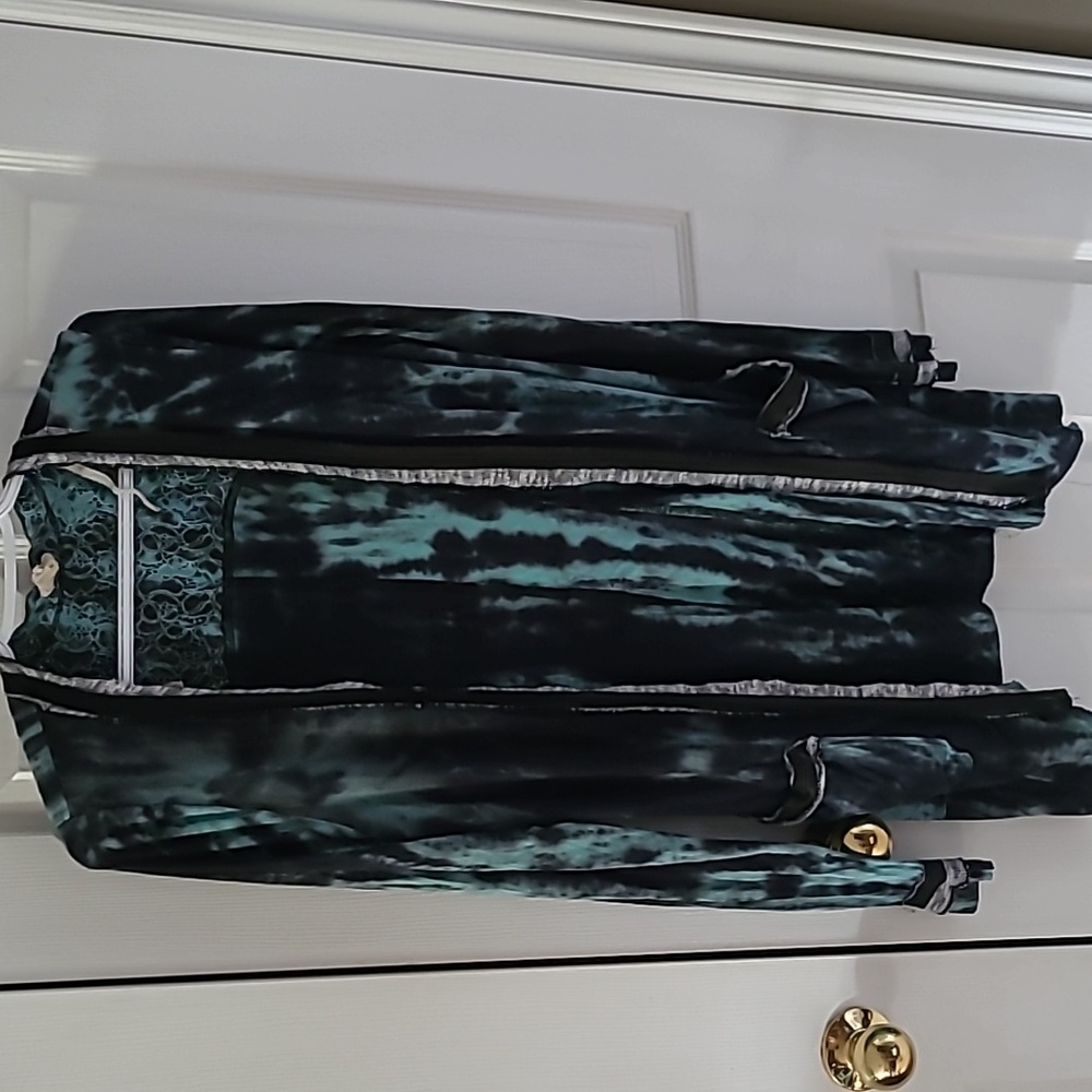 Gimmicks BKE Tie Dye Cardigan Sweater M Open Front Boho Hippie Gypsy Celestial